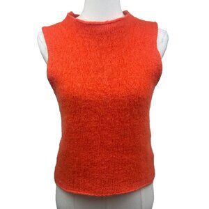 🧡 Twiggy – Mohair Knit Sleeveless Sweater Vest – Orange – Size M – Worn Once 🧡